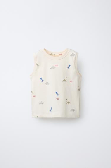 PRINTED VEST TOP - Ecru by Zara