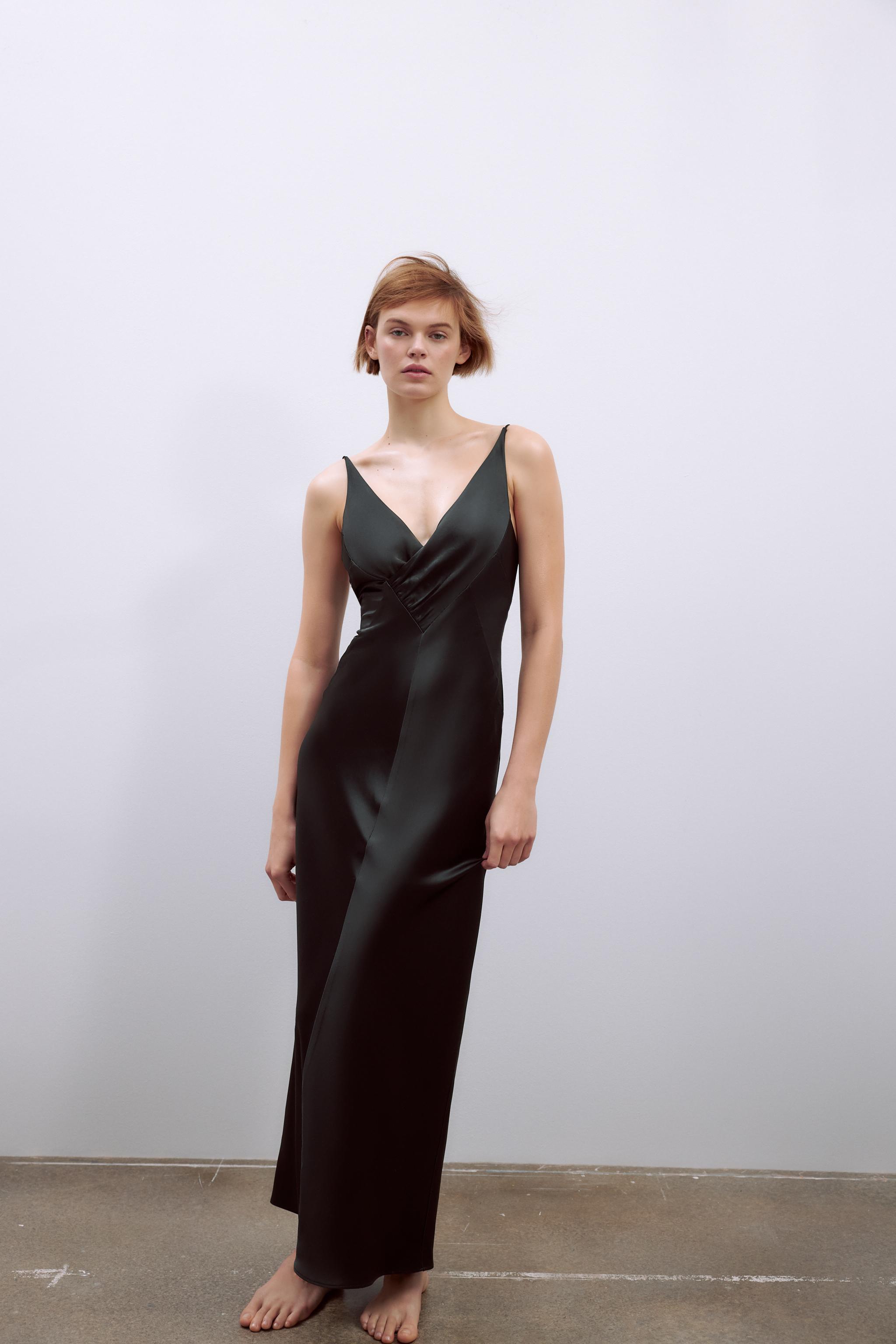 Zara satin outlet slip dress