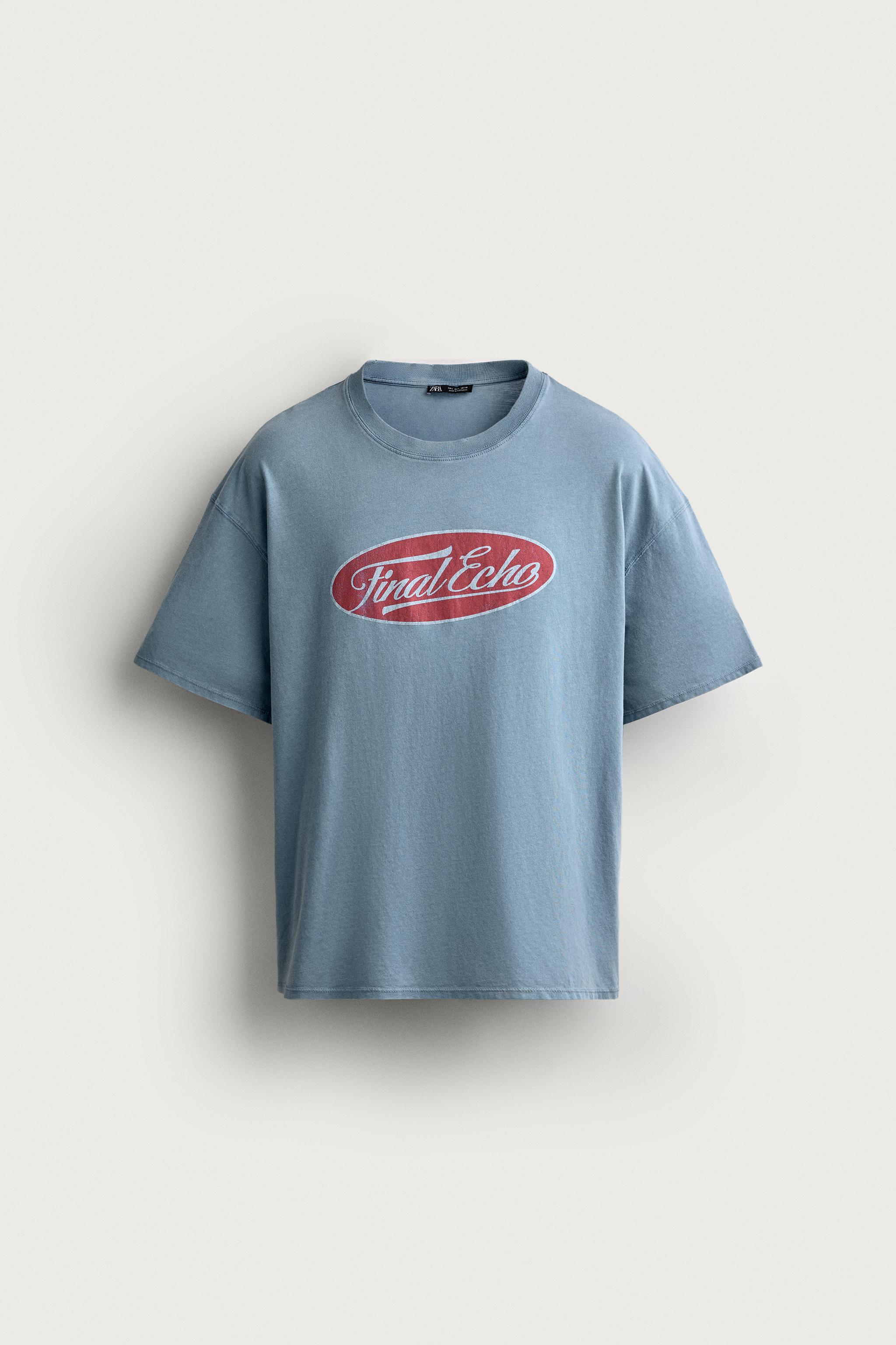 WASHED GRAPHIC T-SHIRT — Blue