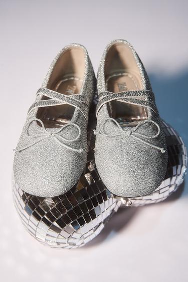 FEESTELIJKE ZILVEREN BALLERINA - Zilver van Zara