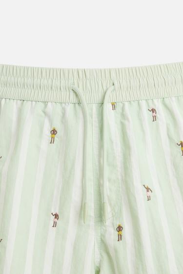 MAILLOT DE BAIN MOYEN BRODÉ - Vert pastel de Zara - Image 7
