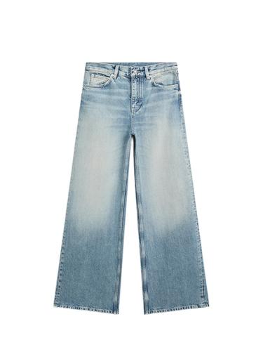 Jean wide leg taille haute - Bleu d'eau de Zara