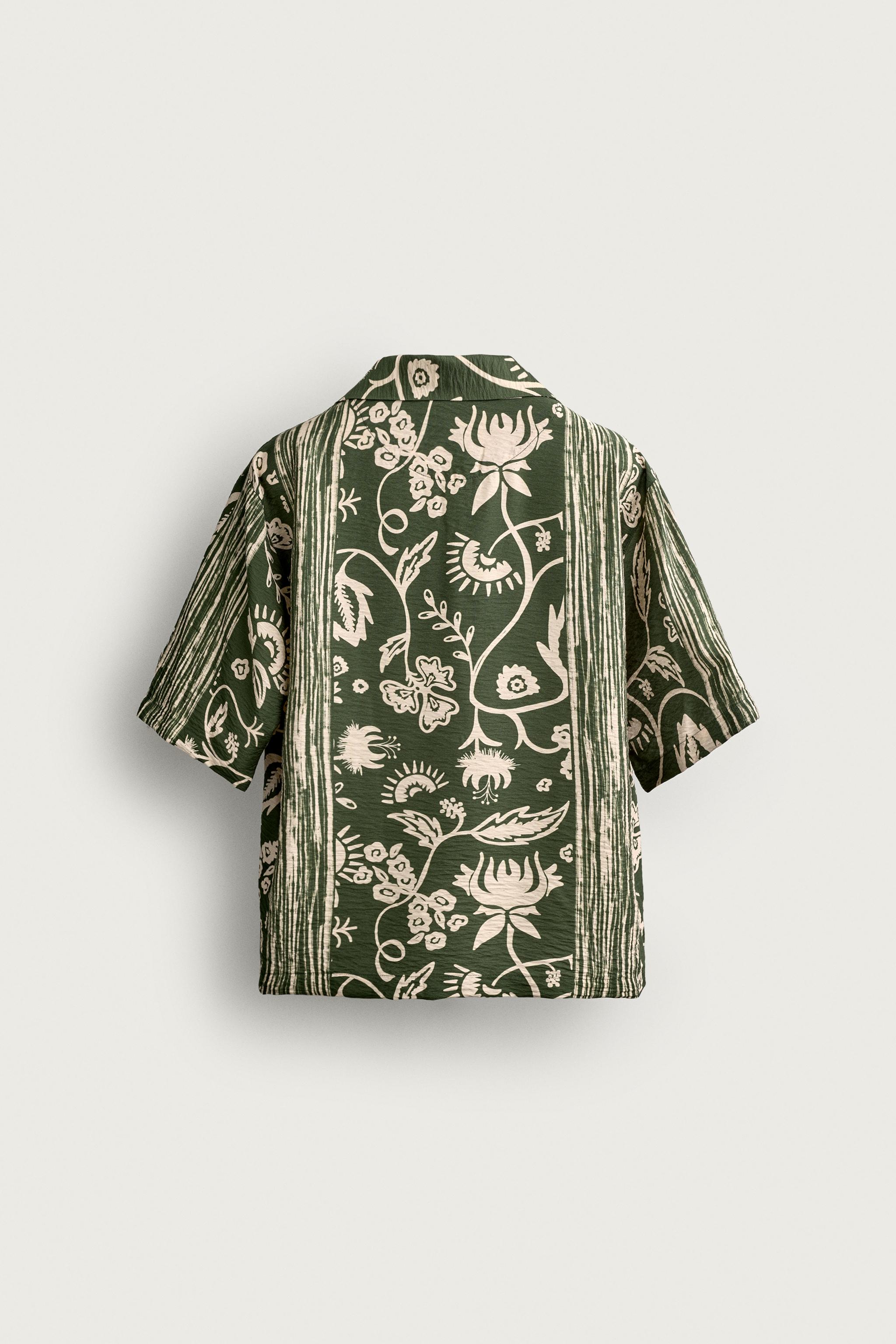Zara Dökümlü Soyut Desenli Gömlek görsel 8