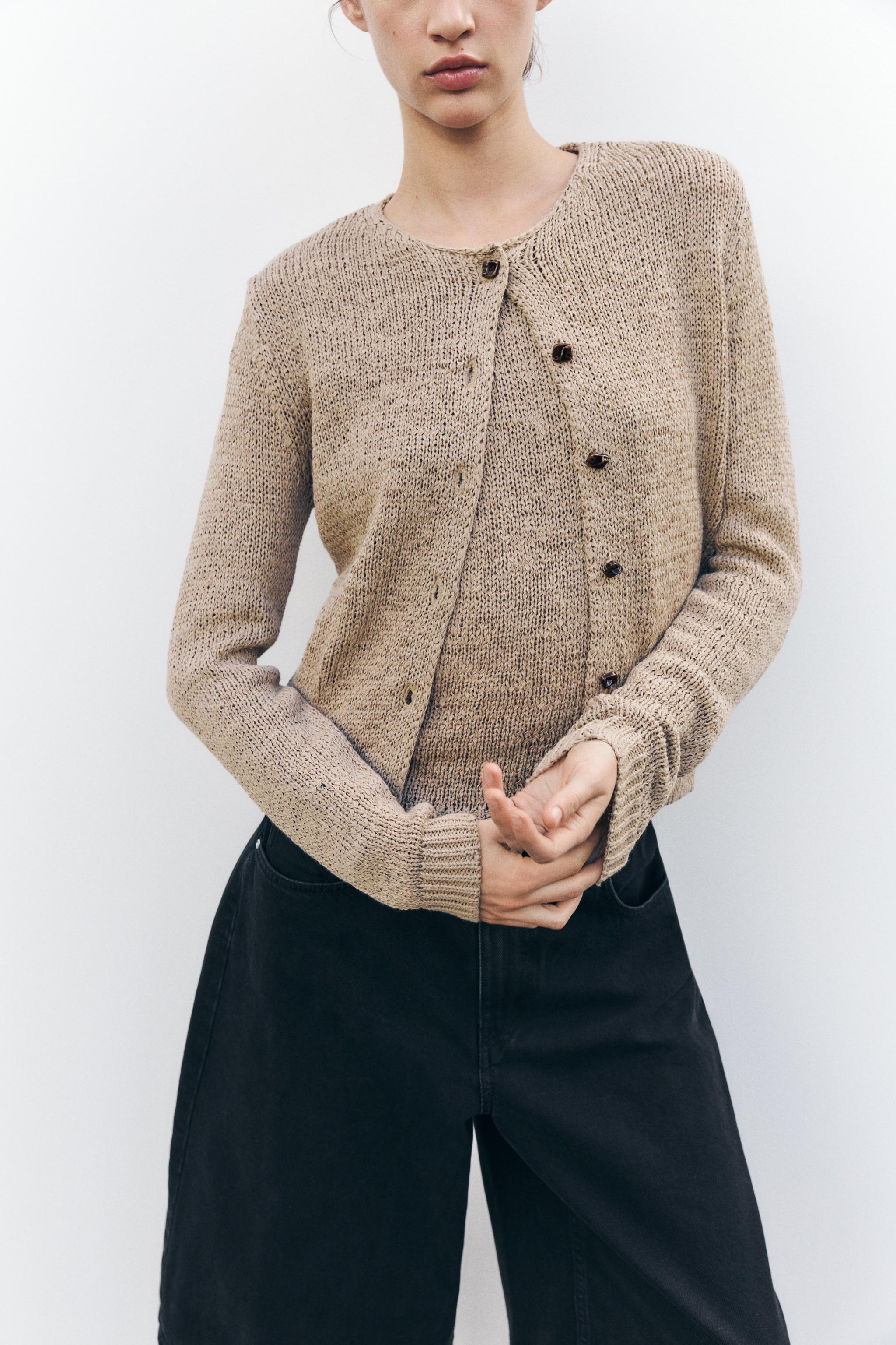 ルスティックニットジャケット - サンド/ブラウン | ZARA Japan