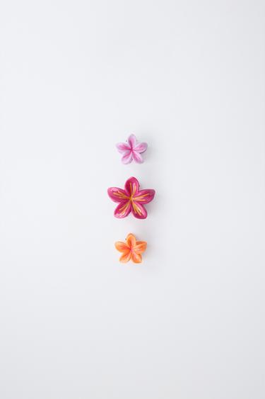 3-PACK OF HIBISCUS HAIR CLIPS - Multicoloured by Zara