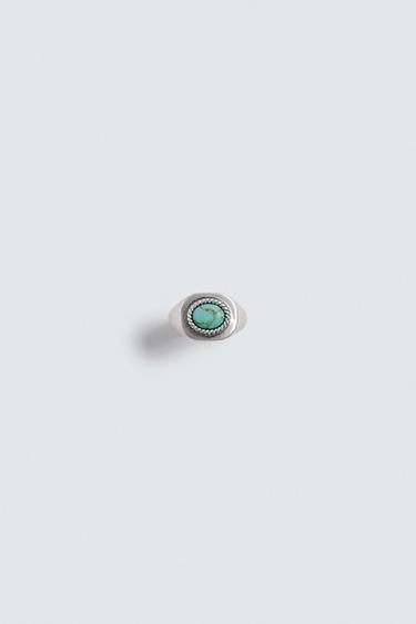 ANILLO COMBINADO PIEDRA TURQUESA - Plata de Zara