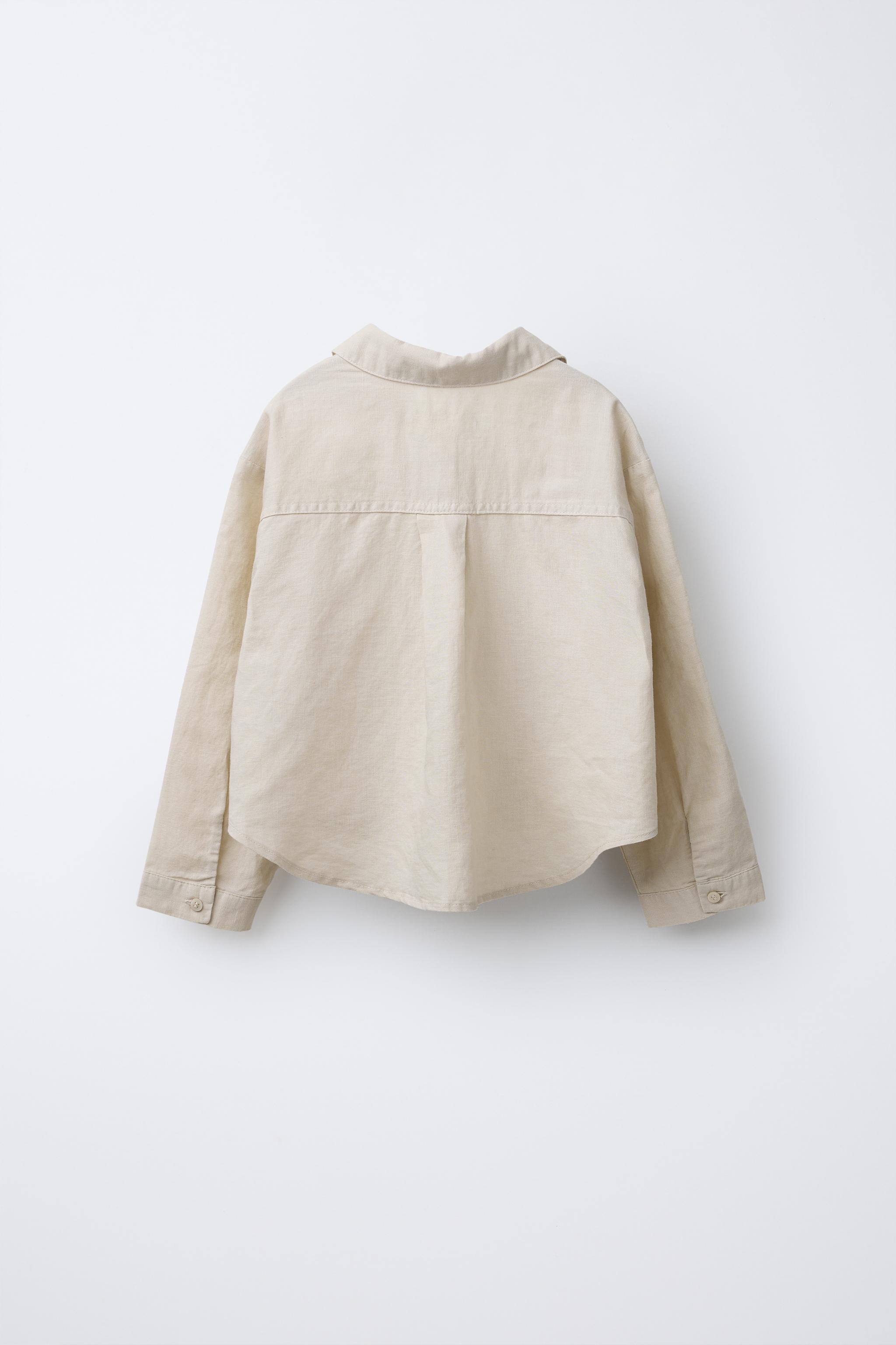 LINEN GATHERED SHIRT - Sand | ZARA United States LINEN GATHERED SHIRT - Sand | ZARA United States