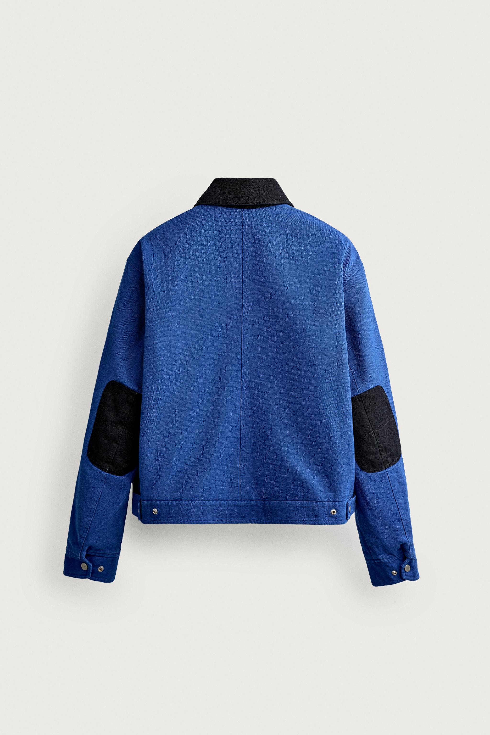 CROPPED FIT JACKET WITH CONTRASTING COLLAR