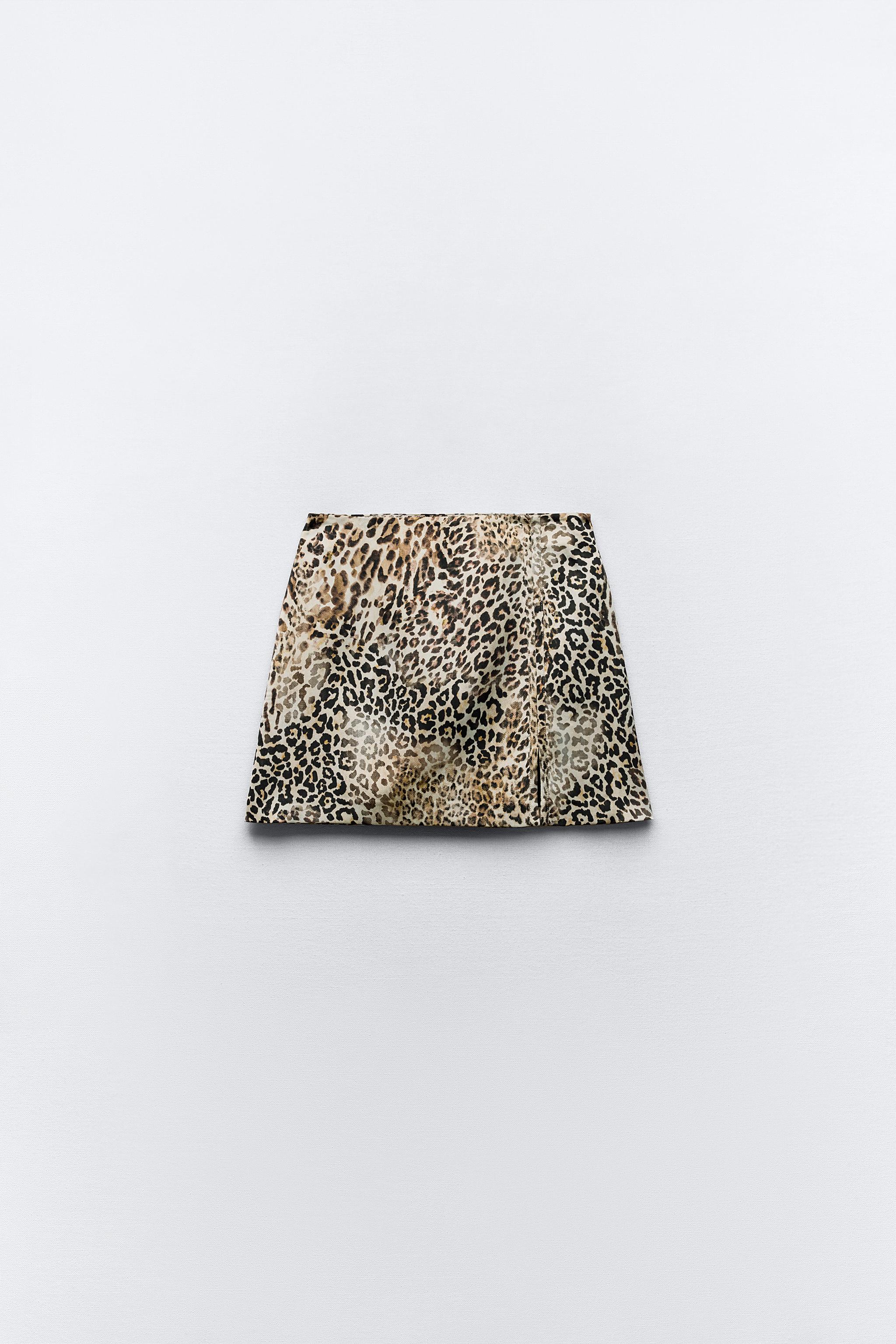 Animal print satin mini skirt best sale