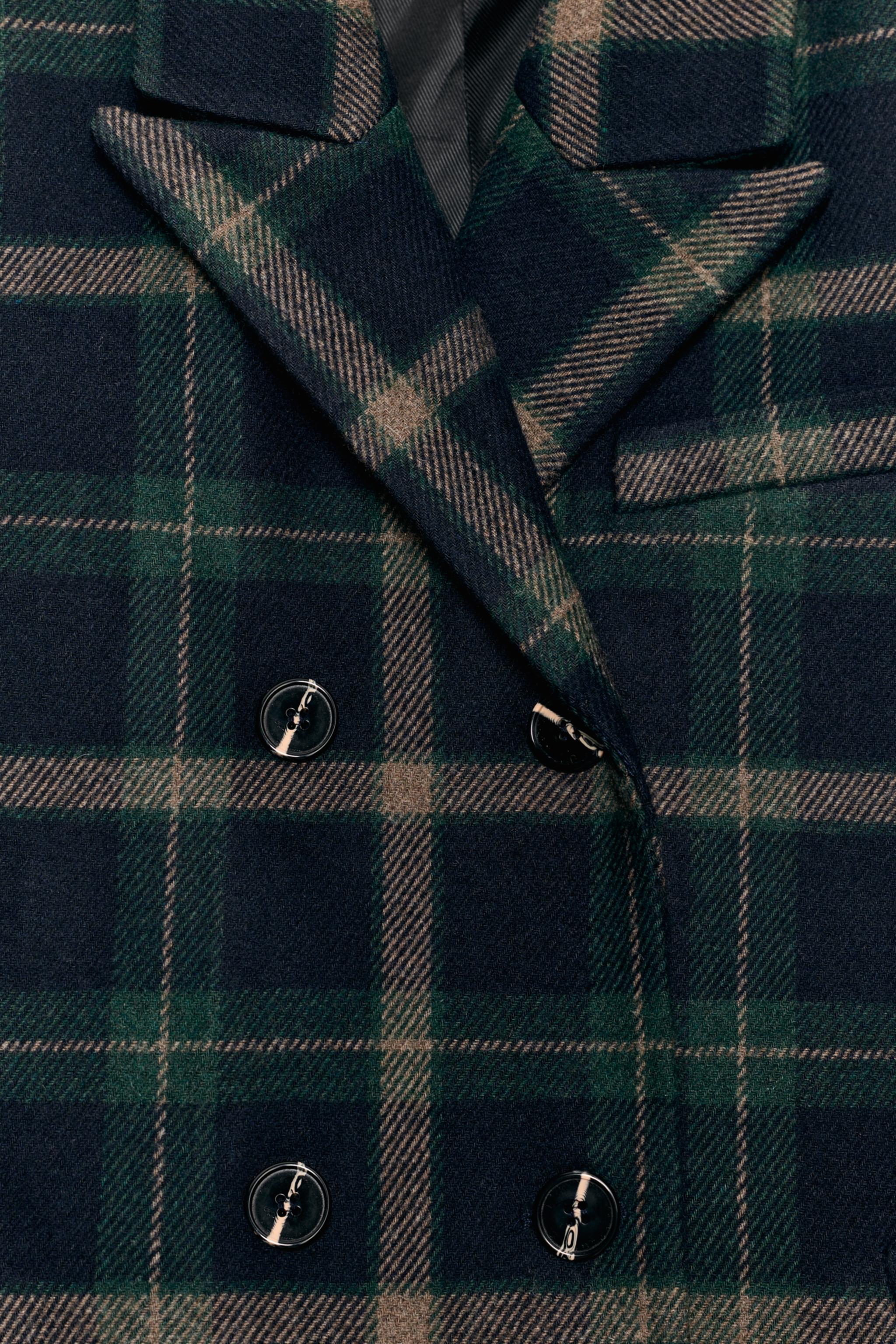 MANTEAU LONG À CARREAUX