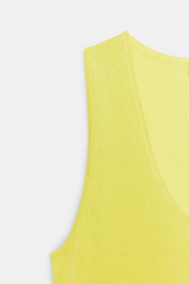 FINE KNIT TOP - Yellow by Zara - Image 7