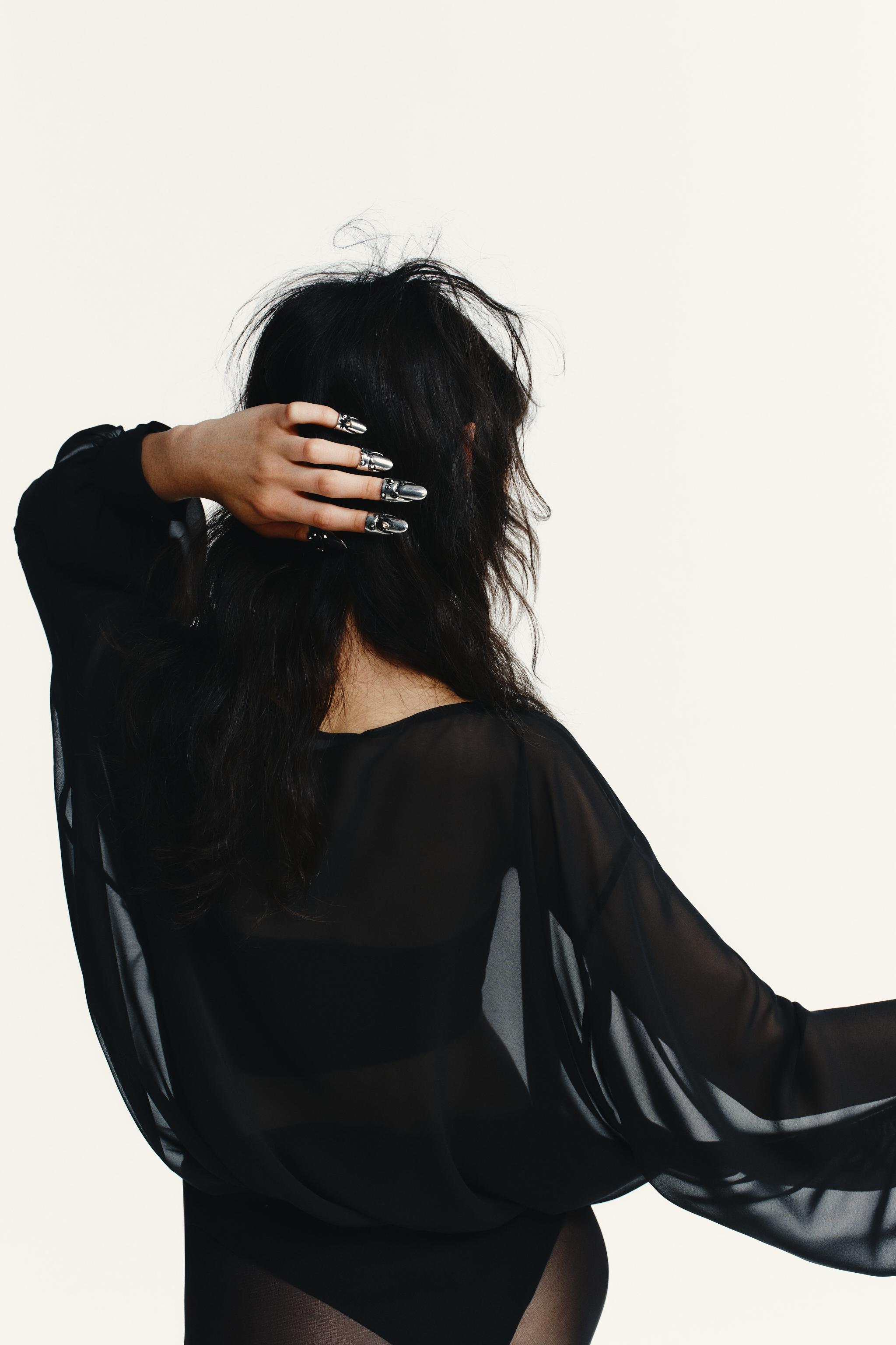 SEMI-SHEER LONG SLEEVE BODYSUIT