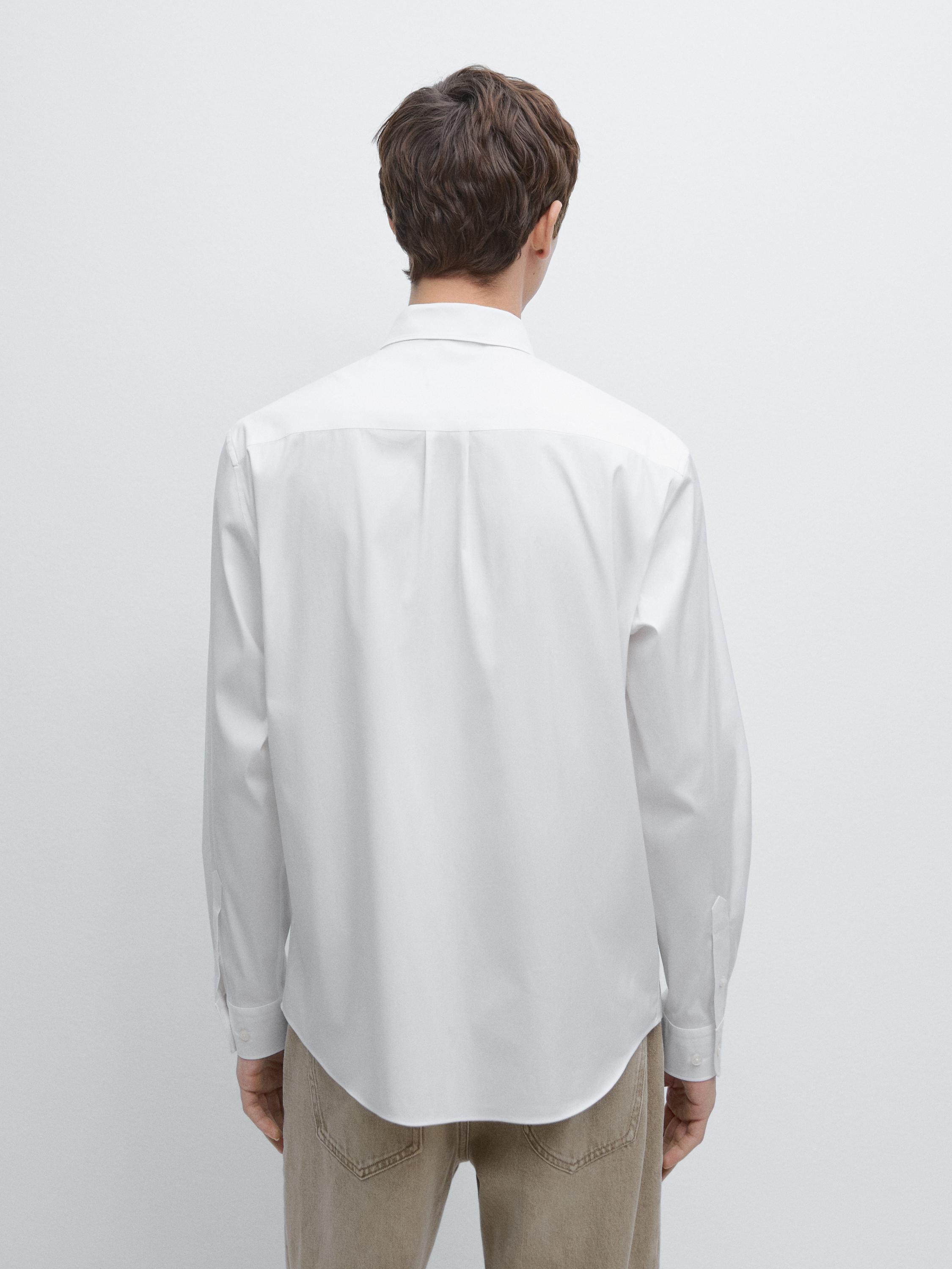 Chemise slim fit stretch en coton mélangé