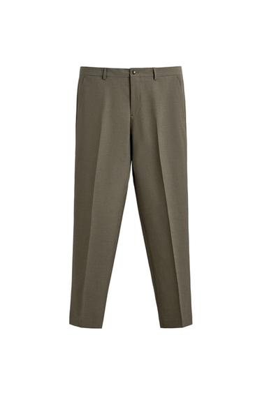 Zara REGULAR FIT SUIT PANTS - Green