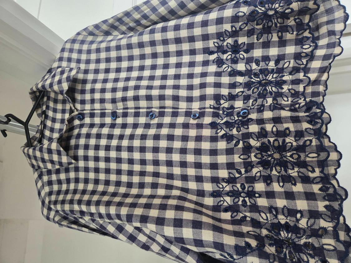 CHECK SHIRT WITH CUTWORK EMBROIDERY - Image 2