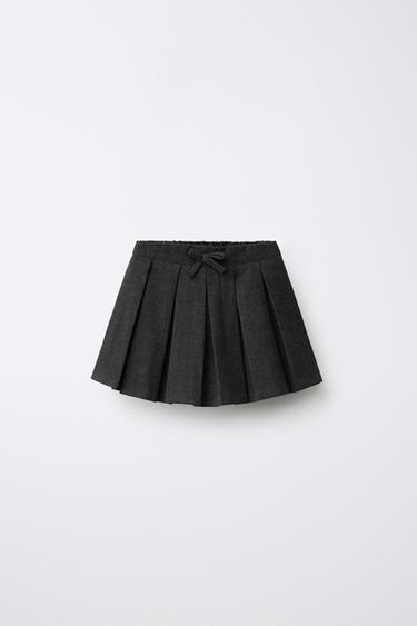 FALDA TABLAS APLIQUE LAZO - Gris vigoré de Zara