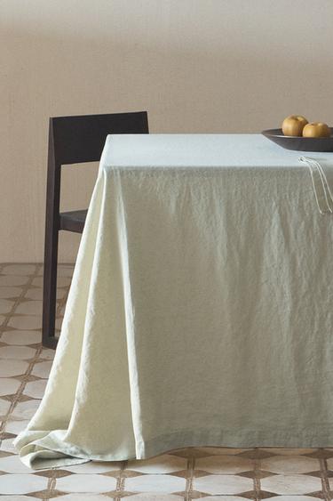 NAPPE LIN DÉLAVÉ - Verdâtre de Zara