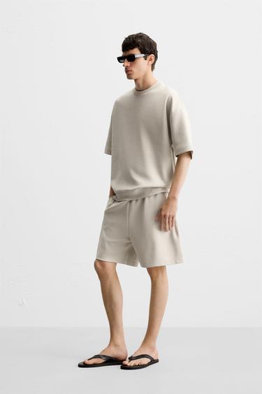 ENSEMBLE DE SPORT RELAXED FIT INTERLOCK - Blanc / Bleu marine de Zara - Image 1