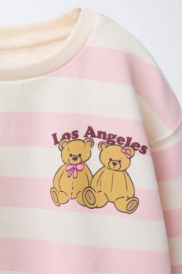 STRIPED BEAR SWEATSHIRT - Pink by Zara - Image 2