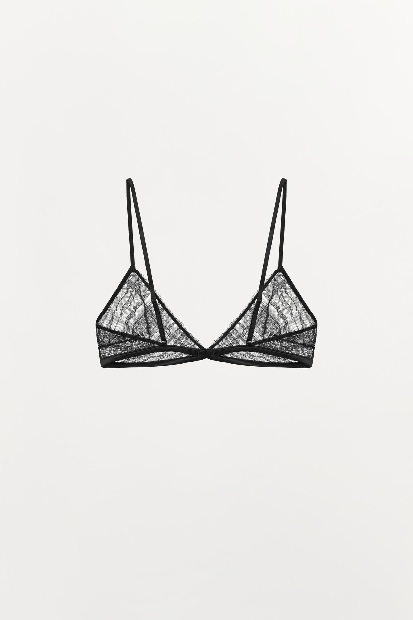 Бра, треугольные чашки, сетка — Zara, цвет: Чёрный — фото 6