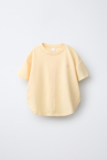 CONJUNTO CAMISETA Y PANTALÓN WIDE LEG LISOS - Amarillo de Zara