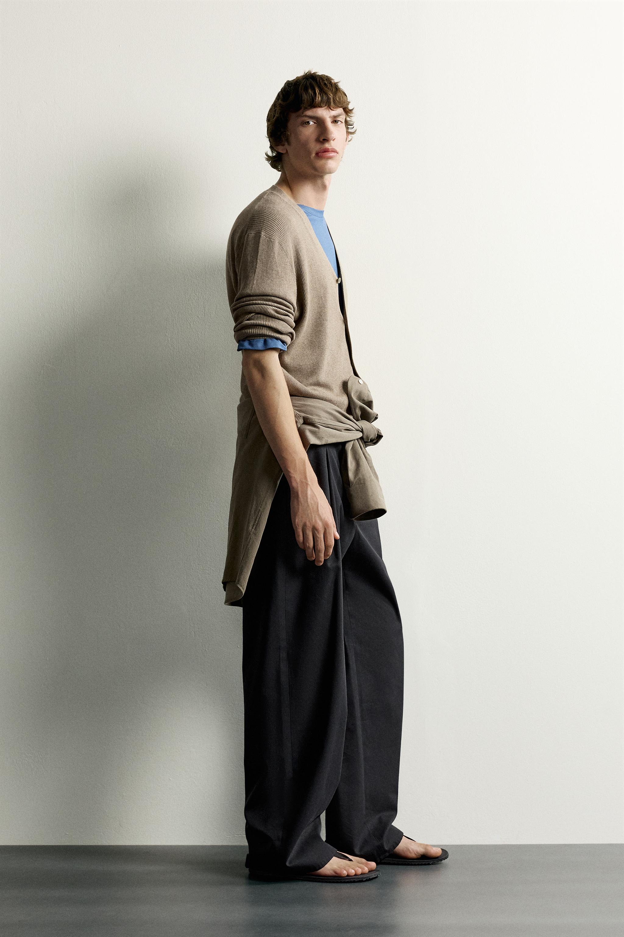 RELAXED-FIT RIBBED CARDIGAN - Brown / Taupe | ZARA United States