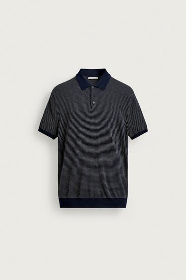 POLO DE TRICÔ REGULAR FIT - listrado da Zara