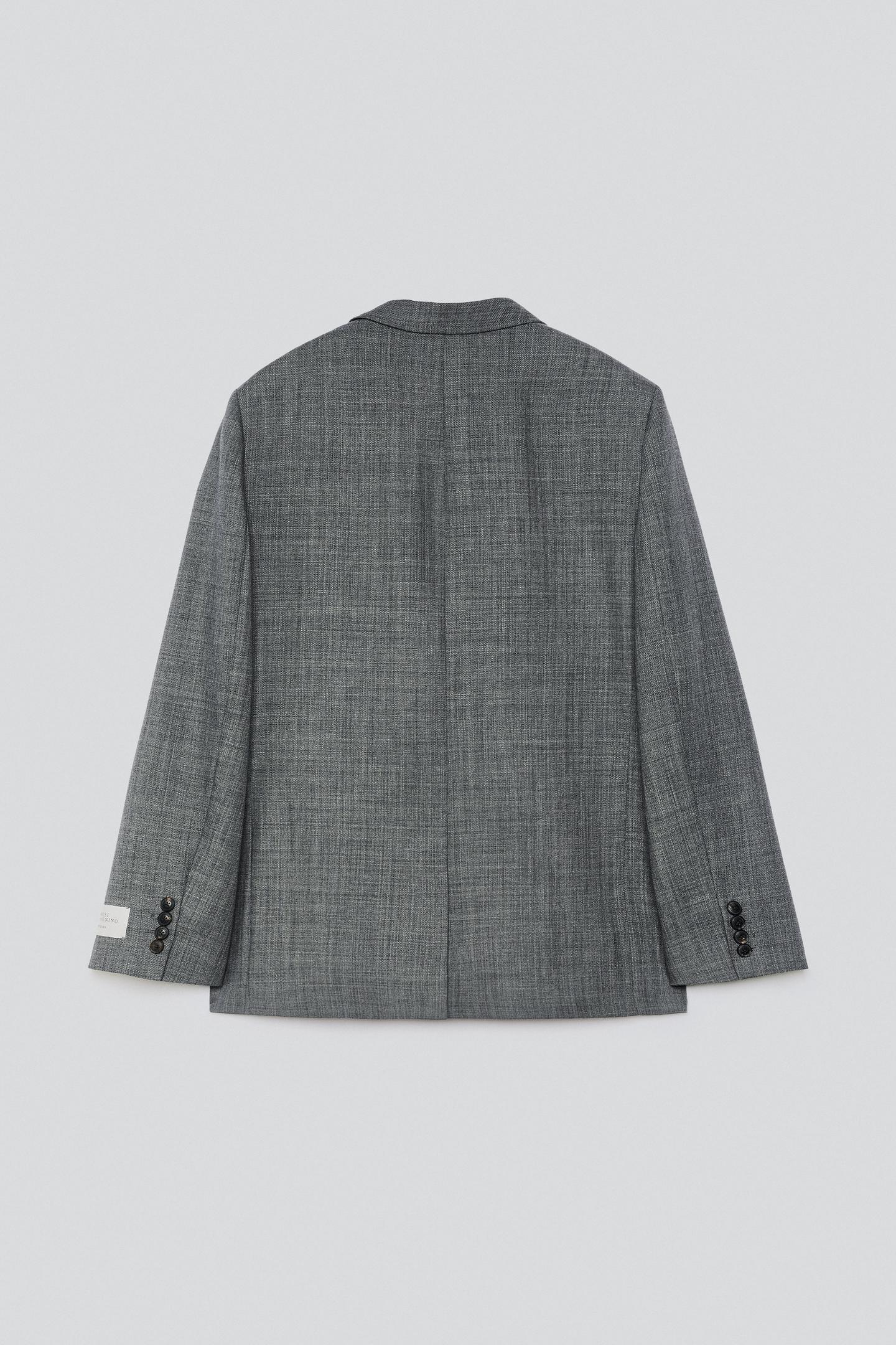 Мужской пиджак Zara 100% Wool Suit Blazer, цвет: Серый — фото 4