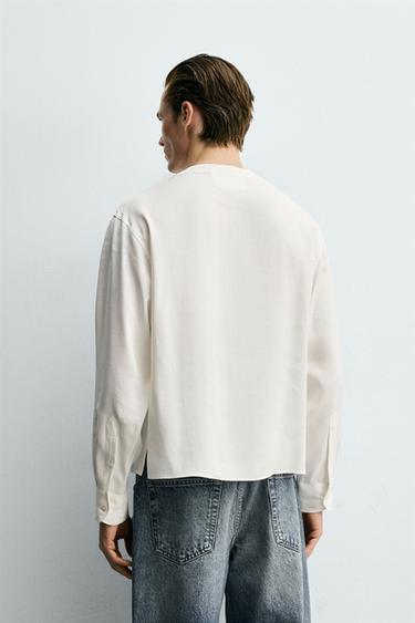 CHEMISE FLUIDE COL EN V - Blanc de Zara - Image 2