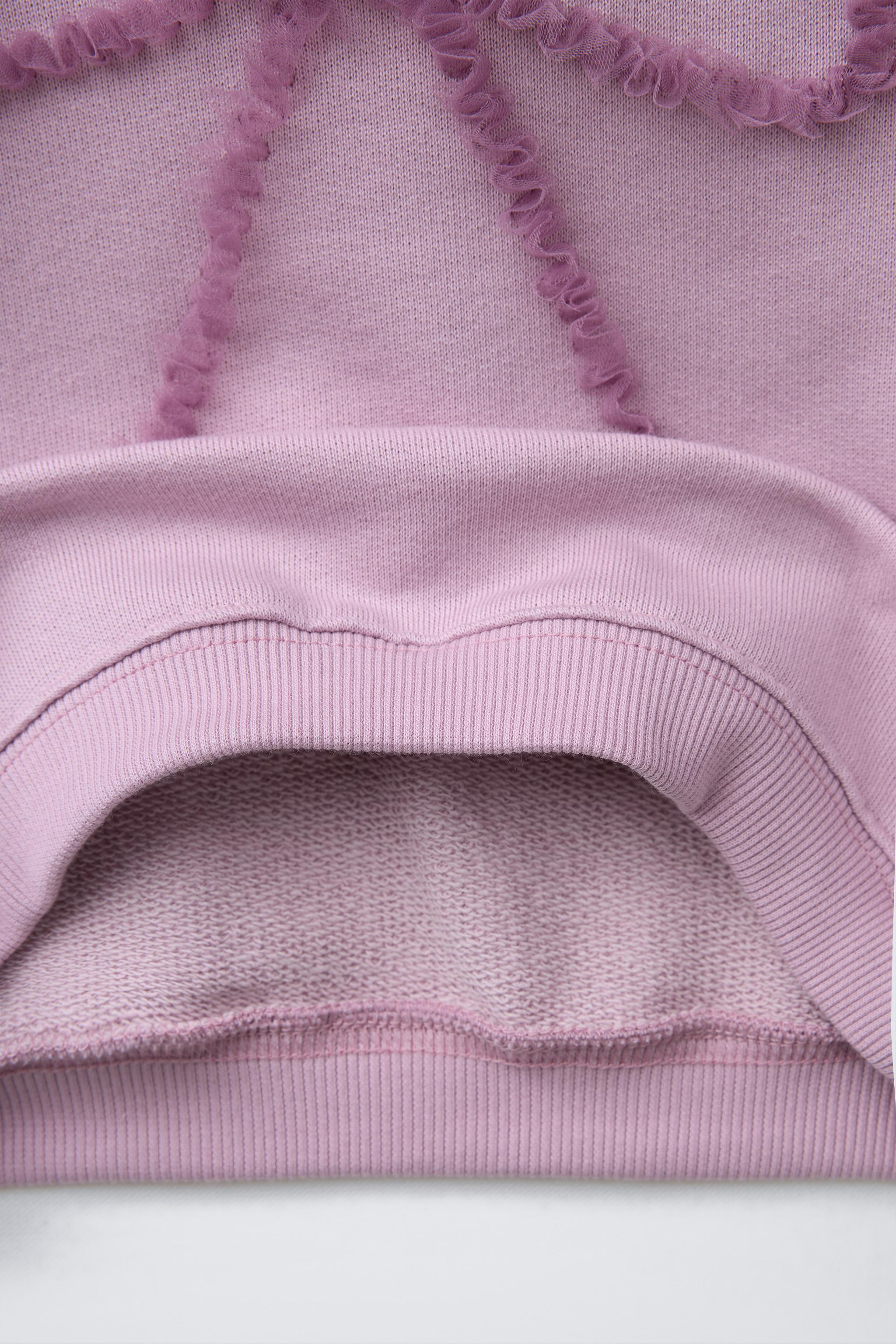 BOW TULLE SWEATSHIRT - Dark mauve | ZARA United States