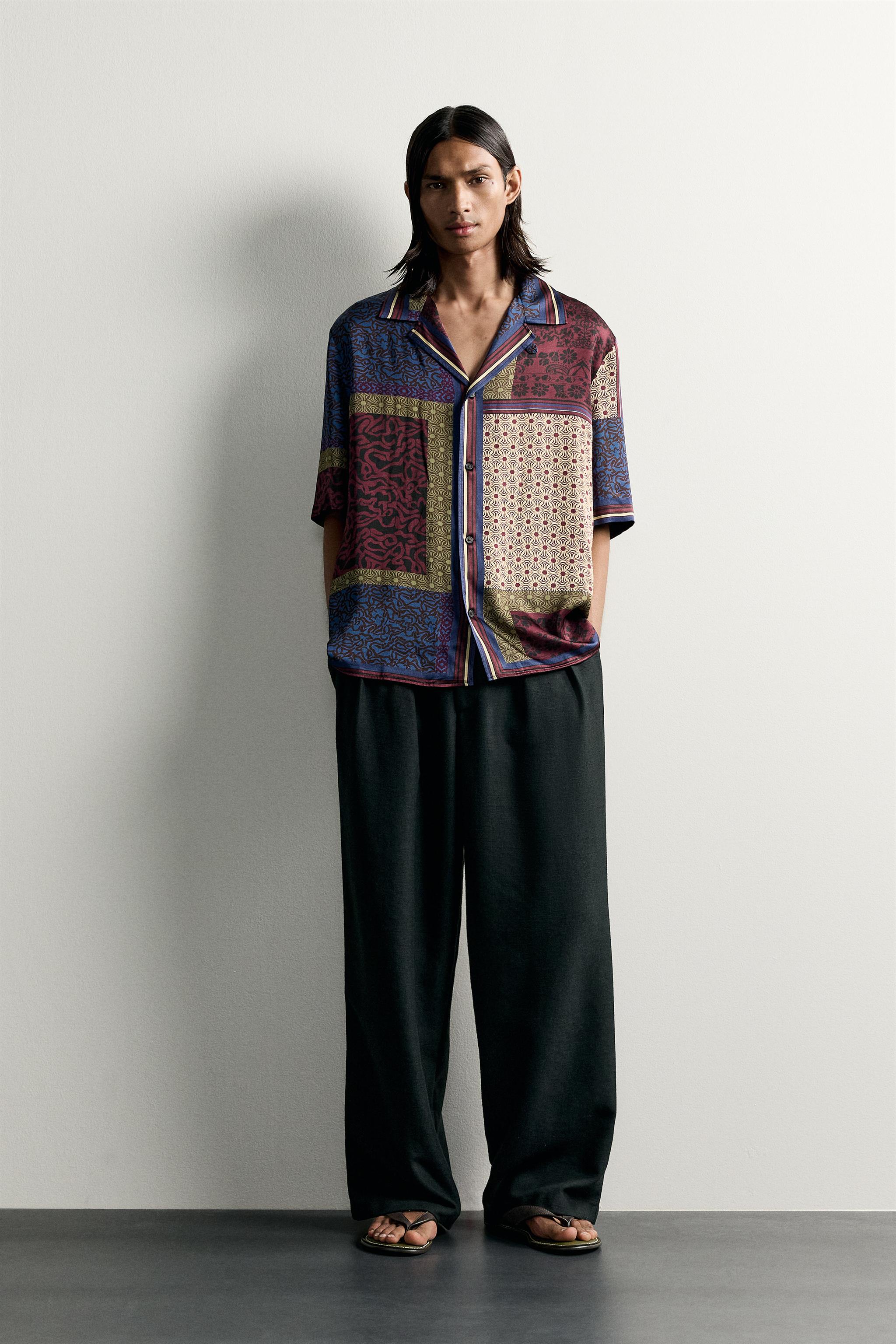 LIMITED EDITION COMBINED PRINT FLOWY SHIRT