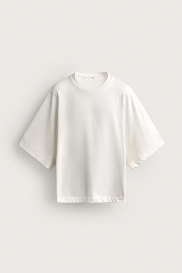 CAMISETA RELAXED FIT MANGA MURCIÉLAGO - Blanco de Zara