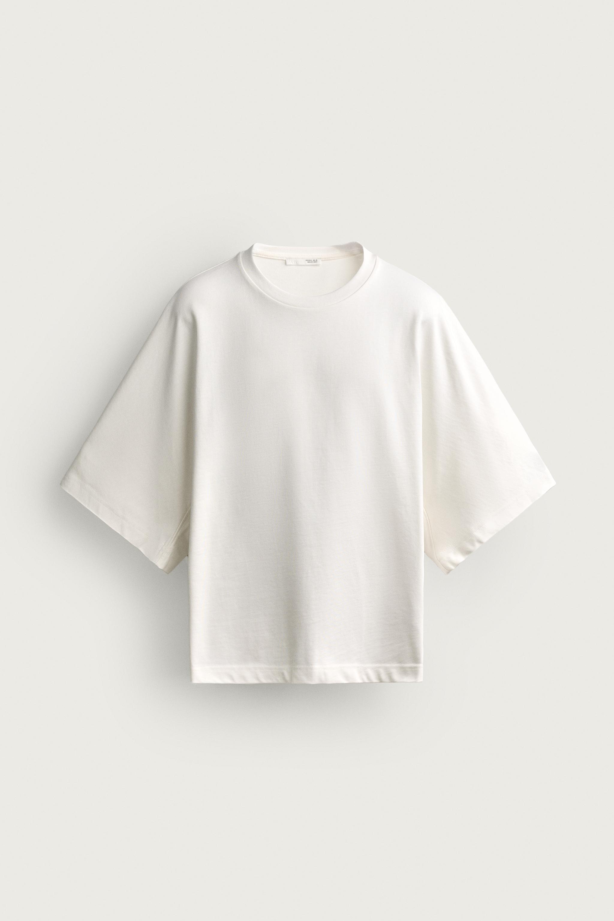 Мужские футболки Zara BATWING SLEEVE RELAXED FIT T-SHIRT — фото 7