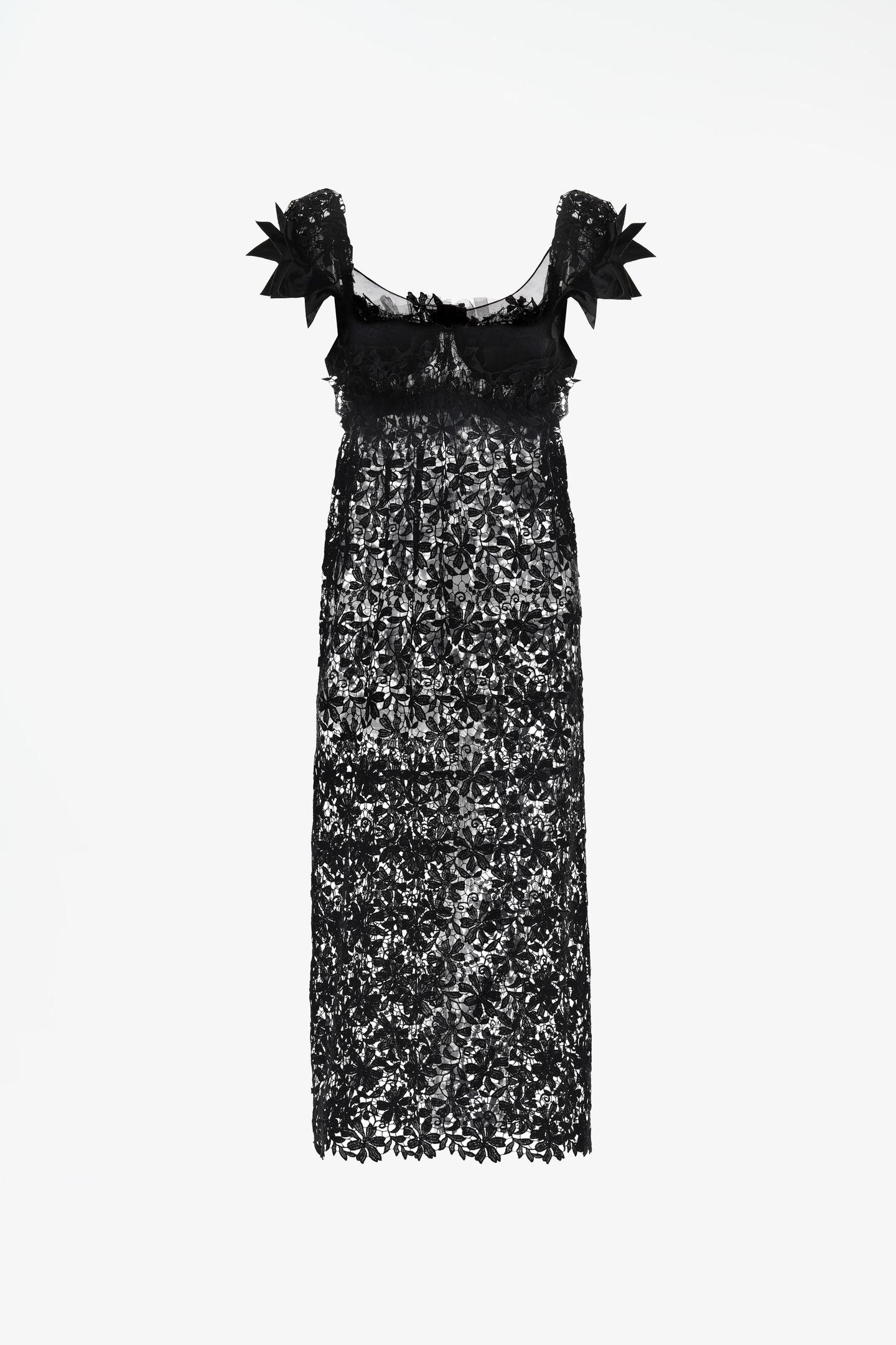 Женское платье Zara Limited Edition Guipure Combined Mini, цвет: Чёрный — фото 2