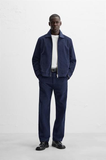 REGULAR FIT BROEK LYOCELL - KATOEN - Diepblauw van Zara - Afbeelding 0