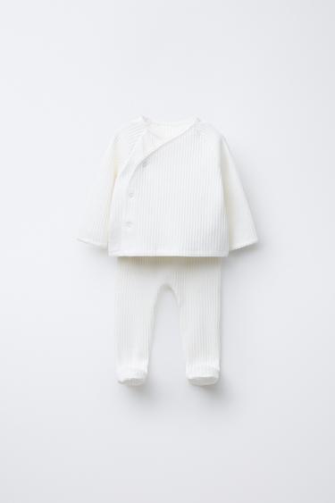 TEXTURED JUMPER AND LEGGINGS SET - Oyster-white by Zara