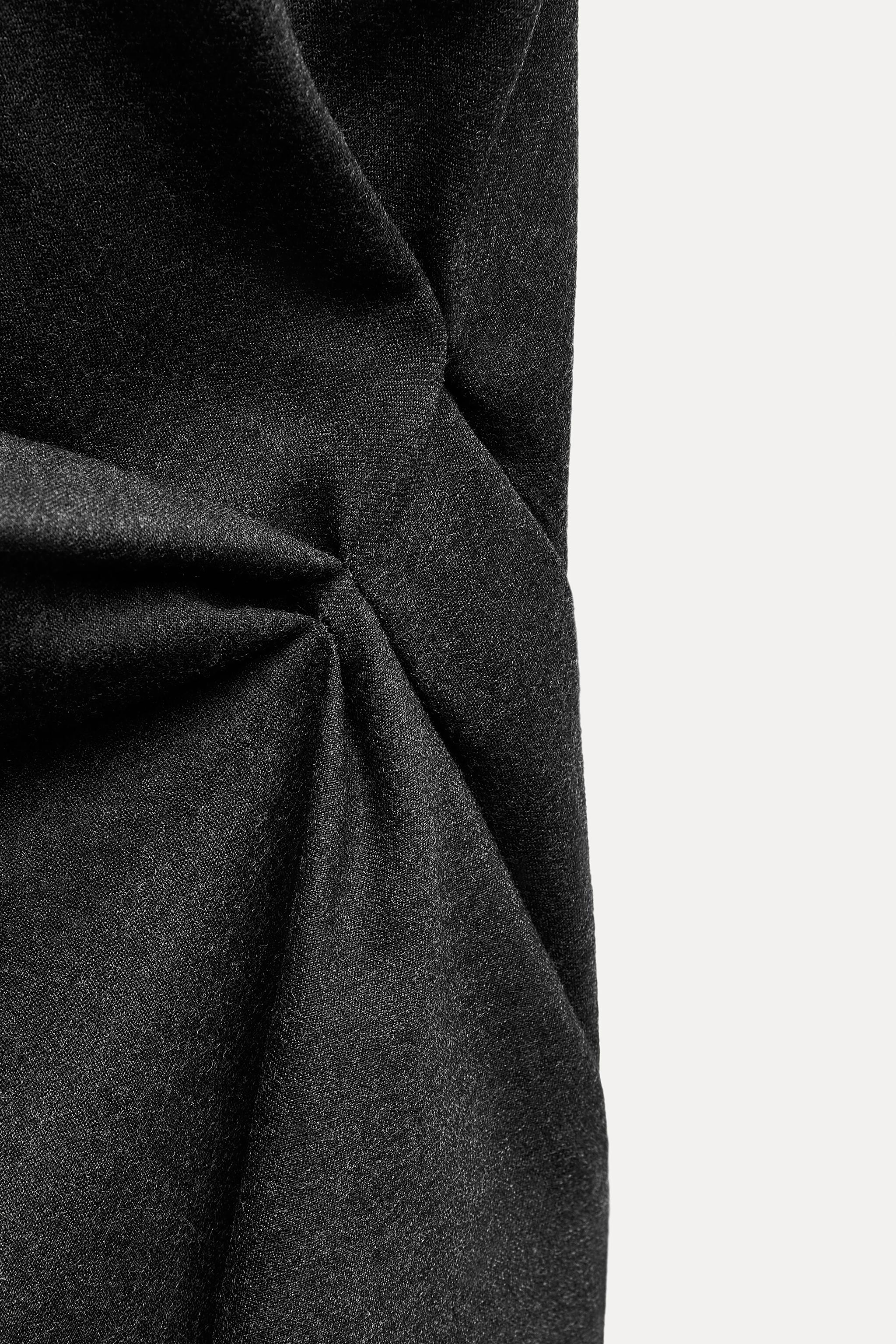 DRAPED WOOL TOP ZW COLLECTION - Anthracite Gray | ZARA Canada