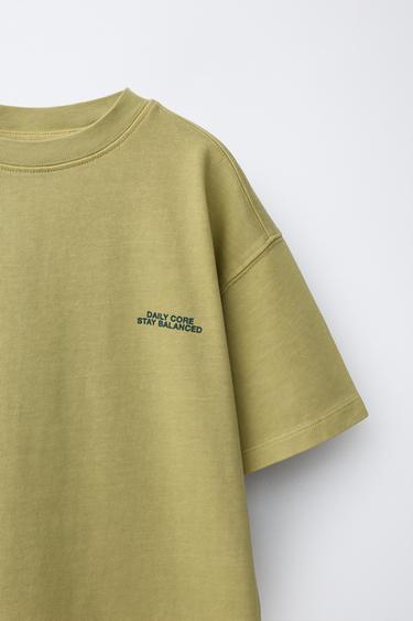 SLOGAN T-SHIRT - washed green by Zara - Image 3