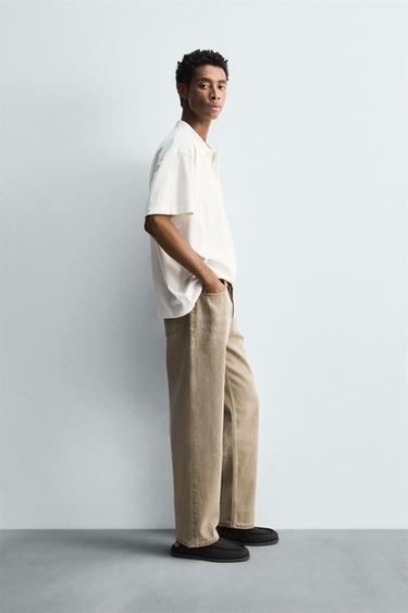 WASHED REGULAR FIT POLO SHIRT - Oyster-white by Zara - Image 3