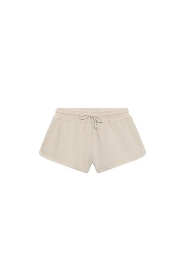 FADED DRAWSTRING SHORTS - Stone by Zara