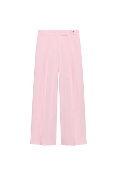 PANTALÓN ANCHO PINZAS - Rosa de Zara