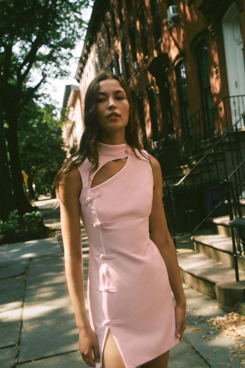 zara pink mini dress NEW SS22 PRINTED 4786/135 VESTIDO MINI ESTAMPADO ROSA Matching interior lining Zara pink mini dress Perfect