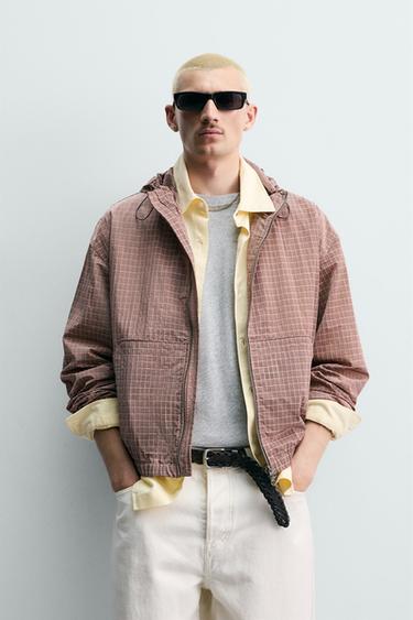 КУРТКА ИЗ РЕЛЬЕФНОЙ ТКАНИ — СЕРО-КОРИЧНЕВЫЙ от Zara