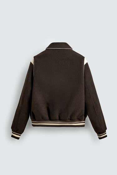 BLOUSON BOMBER AVEC CONTRASTES - Marron de Zara - Image 7