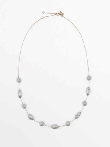 Collar piezas ovaladas textura - Plata de Zara - Imagen 0