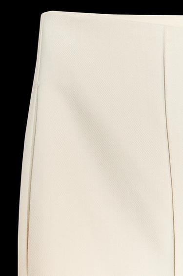 Zara FLARED SEAMED PANTS ZW COLLECTION PANTS - Ecru