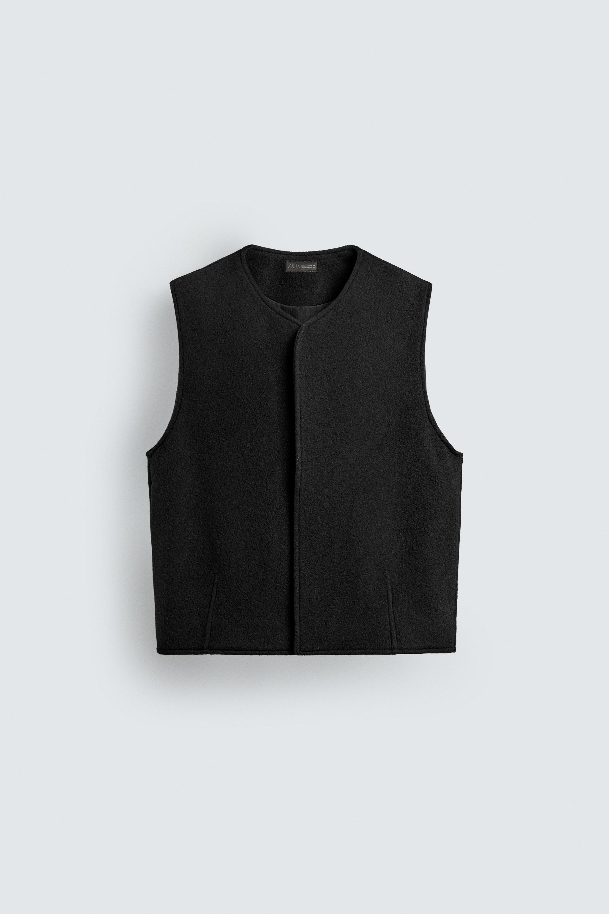 BOUCLÉ TEXTURE WOOL VEST - Black | ZARA United States