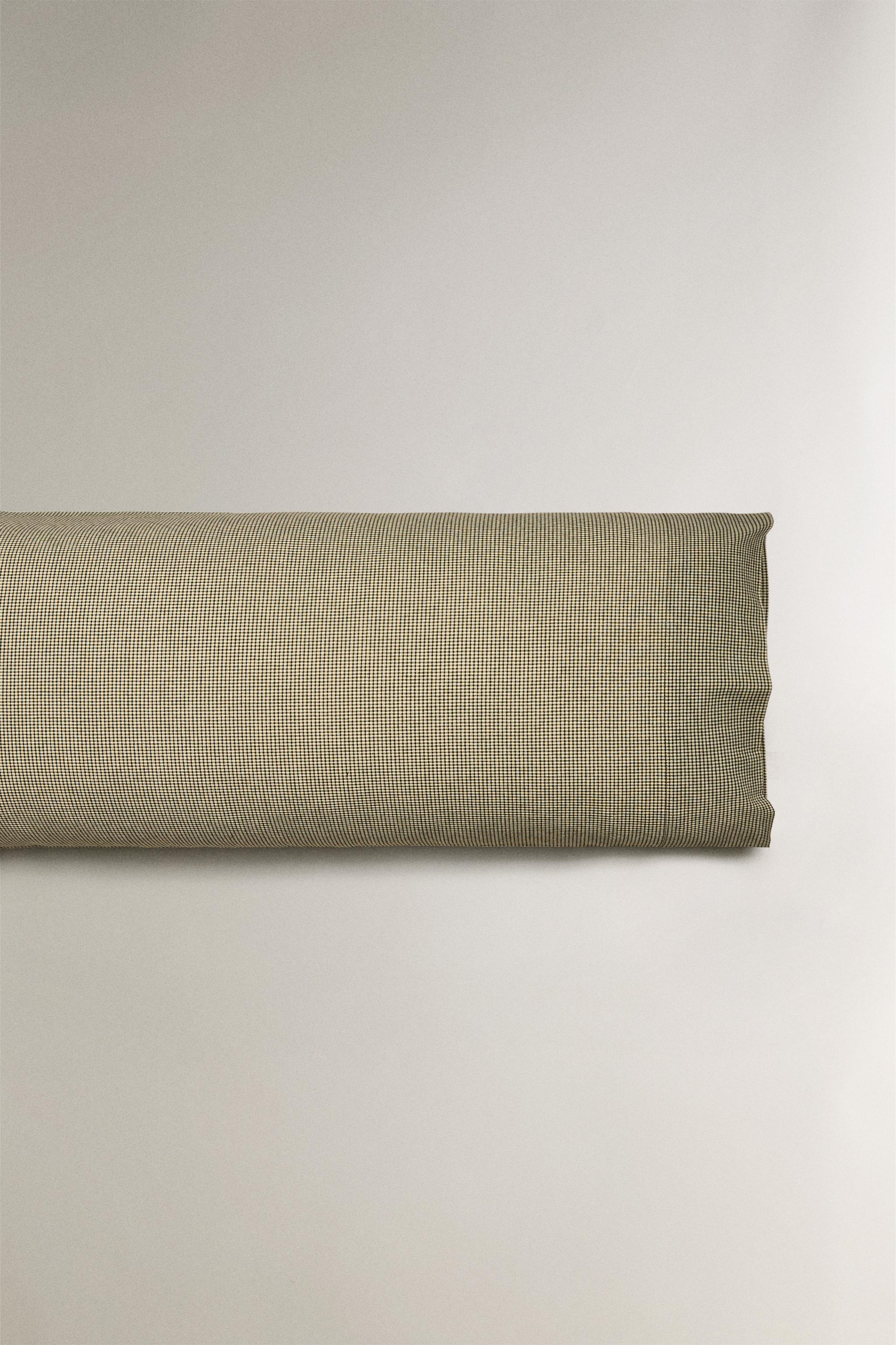 DYED THREAD CHECK CHRISTMAS PILLOWCASE