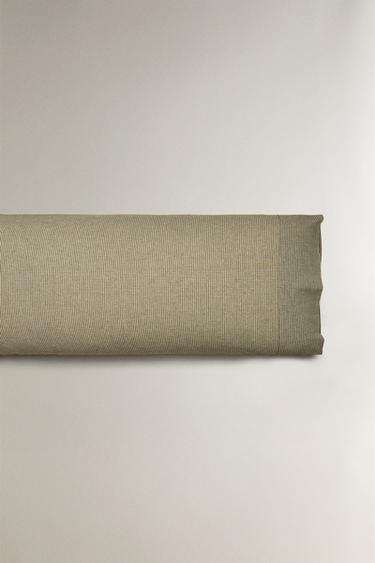 DYED THREAD CHECK CHRISTMAS PILLOWCASE - Green by Zara - Image 4