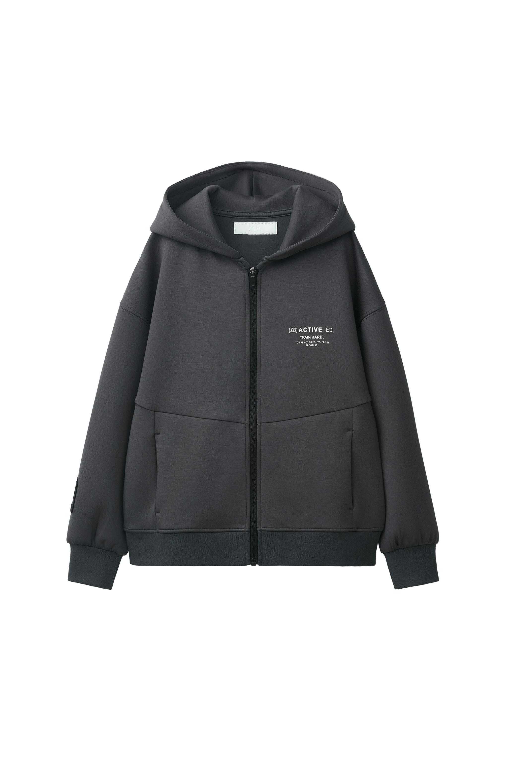 CASACO SPORTY COM CAPUZ - Cinza-antracito | ZARA Brasil